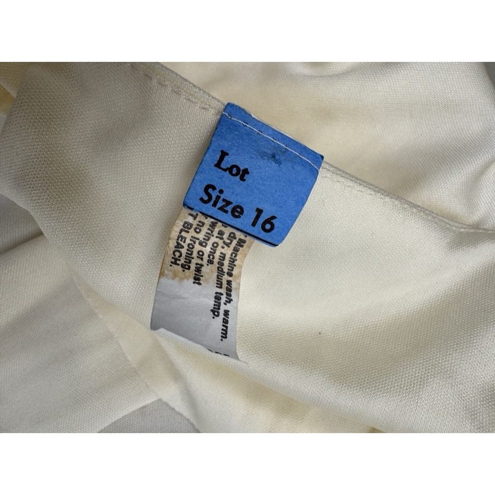 Vintage Cream Satin Robe Size L Boho Bridal Puff Sleeve Tie Waist Romantic - Picture 12 of 14